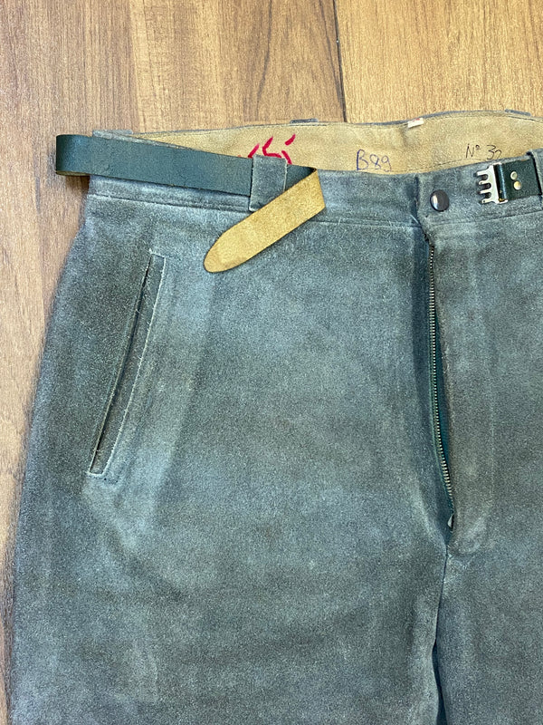 Trachtenlederhose Kniebund Herren Vintage Rindsleder, Gr.48