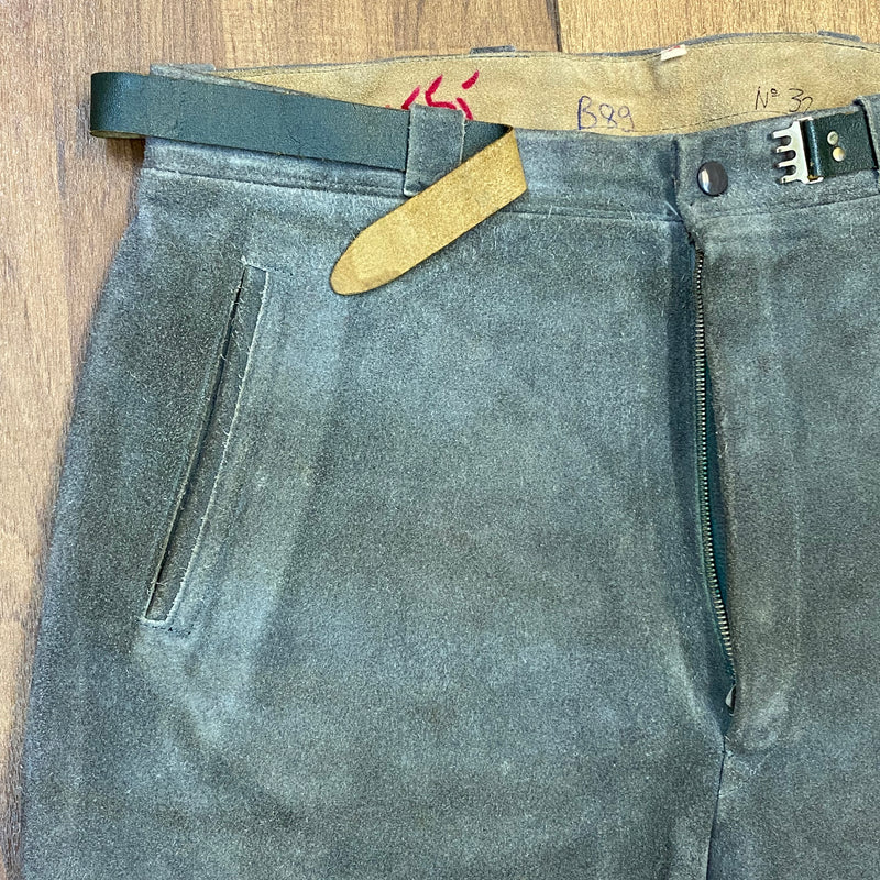 Trachtenlederhose Kniebund Herren Vintage Rindsleder, Gr.48