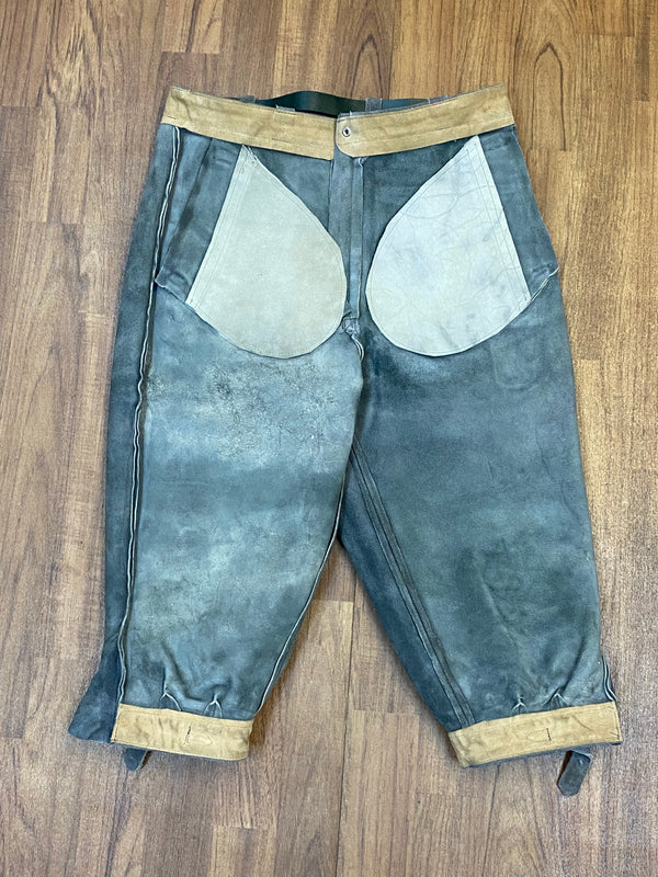 Trachtenlederhose Kniebund Herren Vintage Rindsleder, Gr.48