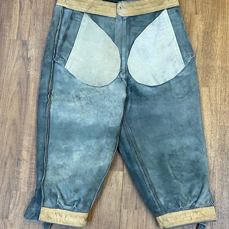 Trachtenlederhose Kniebund Herren Vintage Rindsleder, Gr.48