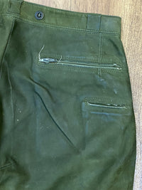 Krachlederne pantalon en cuir confortable jusqu'aux genoux en cuir lisse ceinture verte 96, taille 52