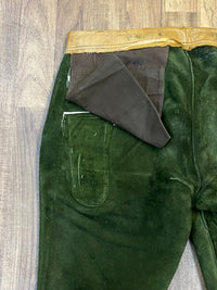 Krachlederne pantalon en cuir confortable jusqu'aux genoux en cuir lisse ceinture verte 96, taille 52