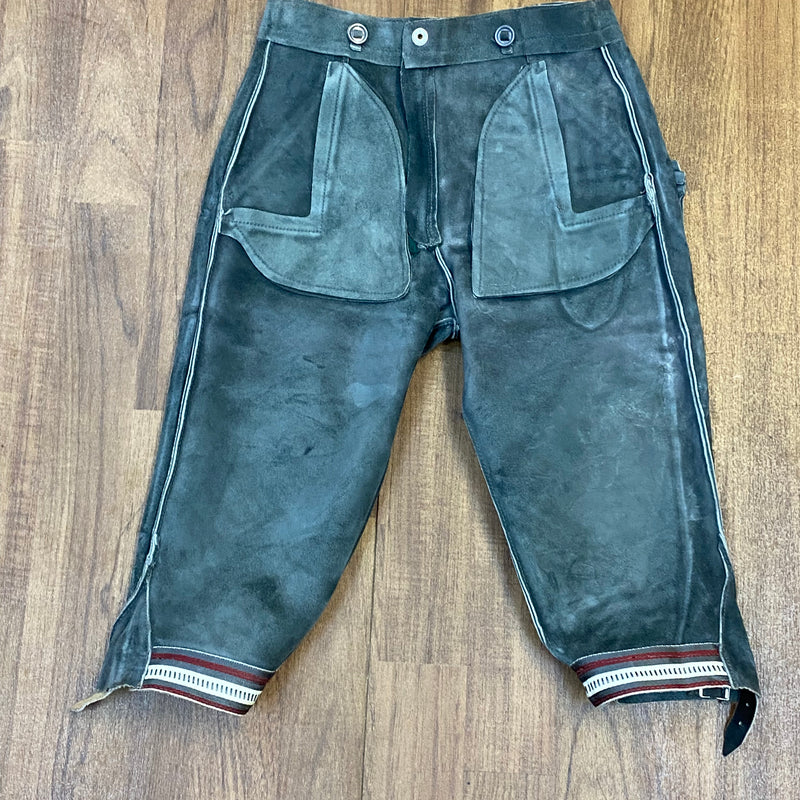 Vintage Trachtenlederhose, Kniebund Unisex kleine Größe Bund 66 cm