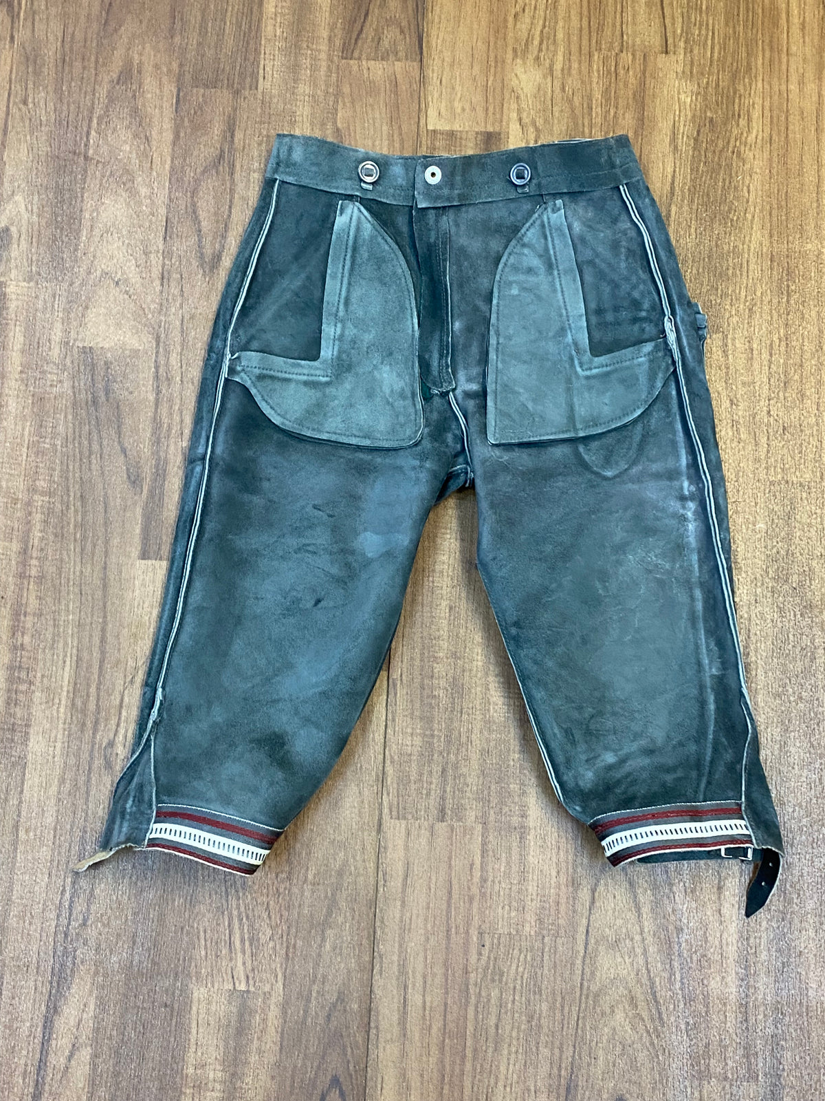 Vintage Trachtenlederhose, Kniebund Unisex kleine Größe Bund 66 cm