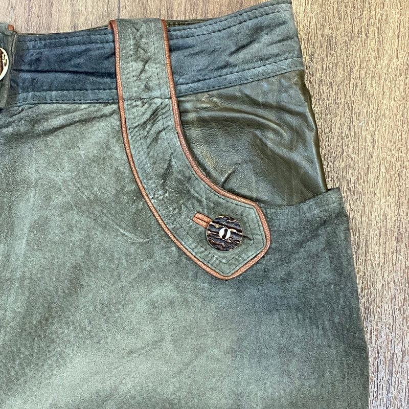Vintage Damen Trachtenlederhose Kniebundlederhose Gr.40