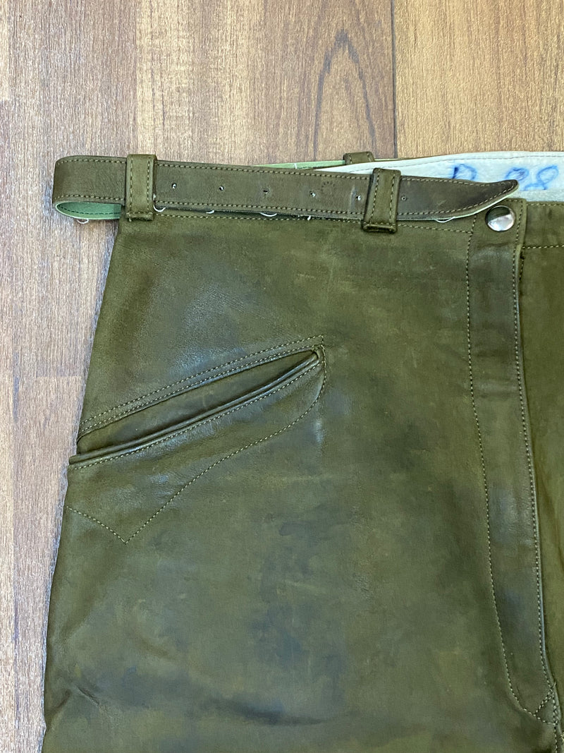 Trachtenlederhose Kniebundhose Vintage Herren Bund 88 cm, Gr.48