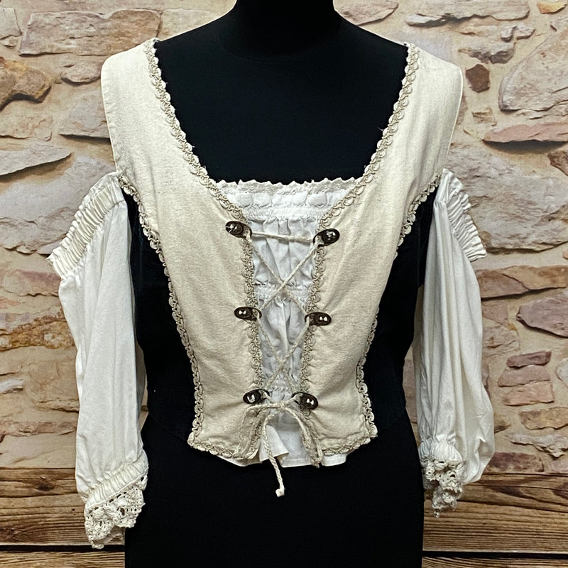 Trachtenbluse Gr.44 Trachten-Mieder Landhaus-Stil, Carmenbluse Siebenstein