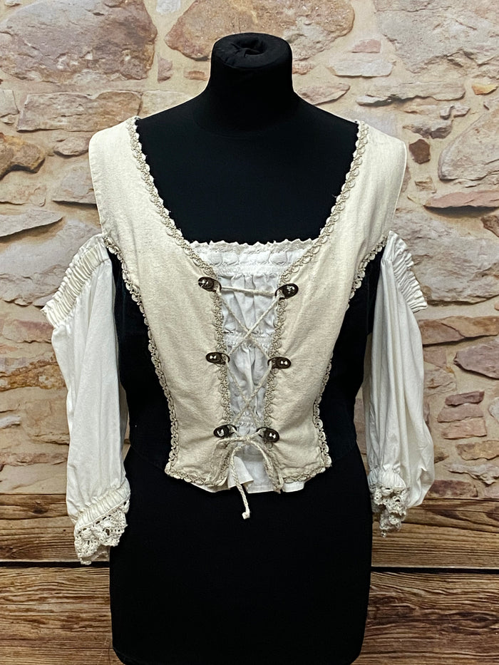 Trachtenbluse Gr.44 Trachten-Mieder Landhaus-Stil, Carmenbluse Siebenstein