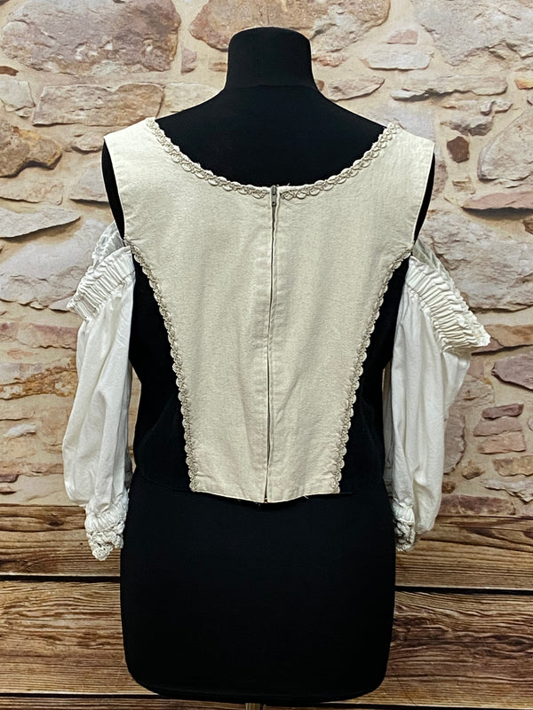Damen Trachtenoberteil von Siebenstein – Schwarz/Beige, Größe 44