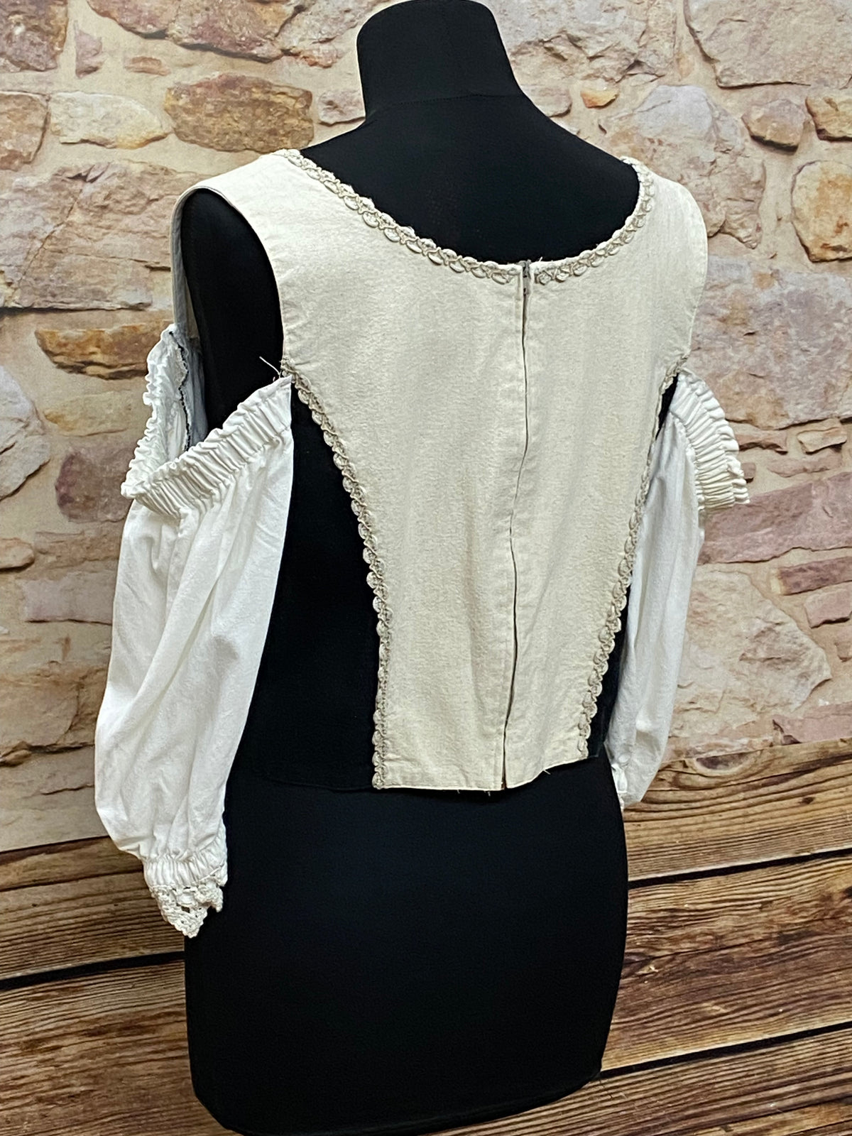 Trachtenbluse Gr.44 Trachten-Mieder Landhaus-Stil, Carmenbluse Siebenstein