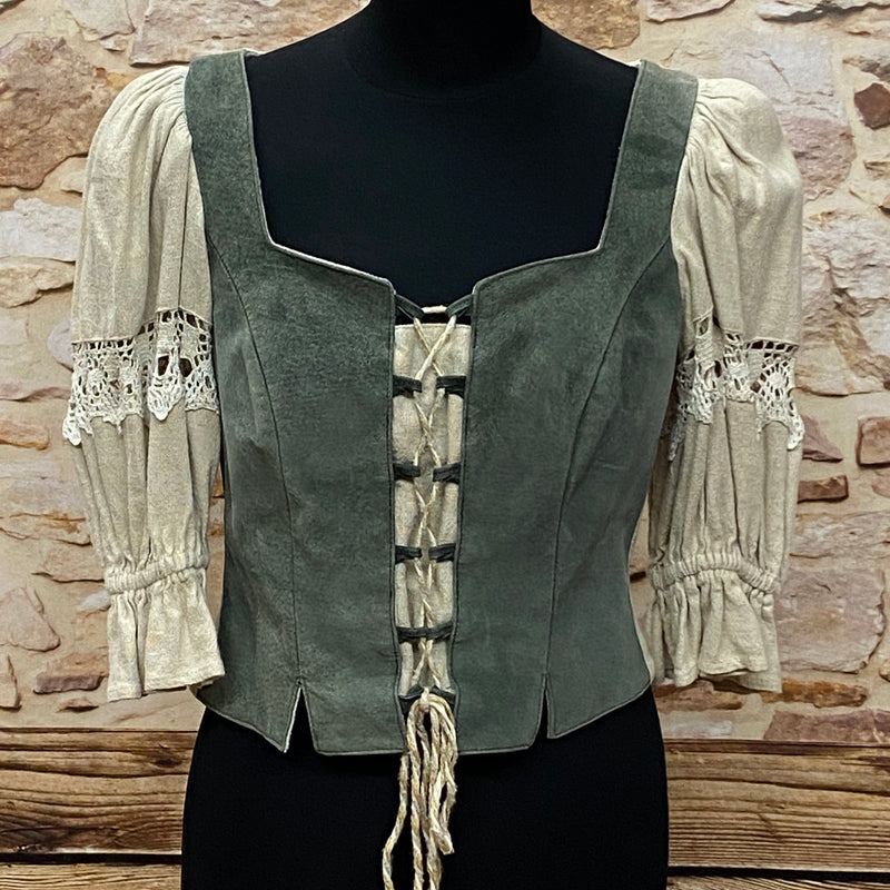 Vintage Trachtenbluse im Folklore-Stil - Größe 36