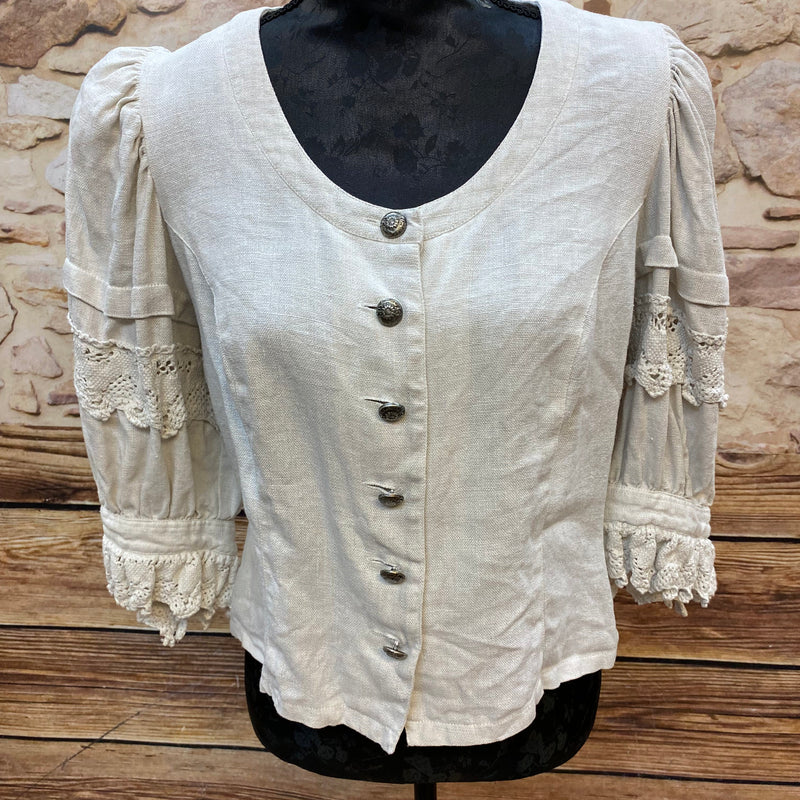 Vintage Trachtenbluse aus Leinen