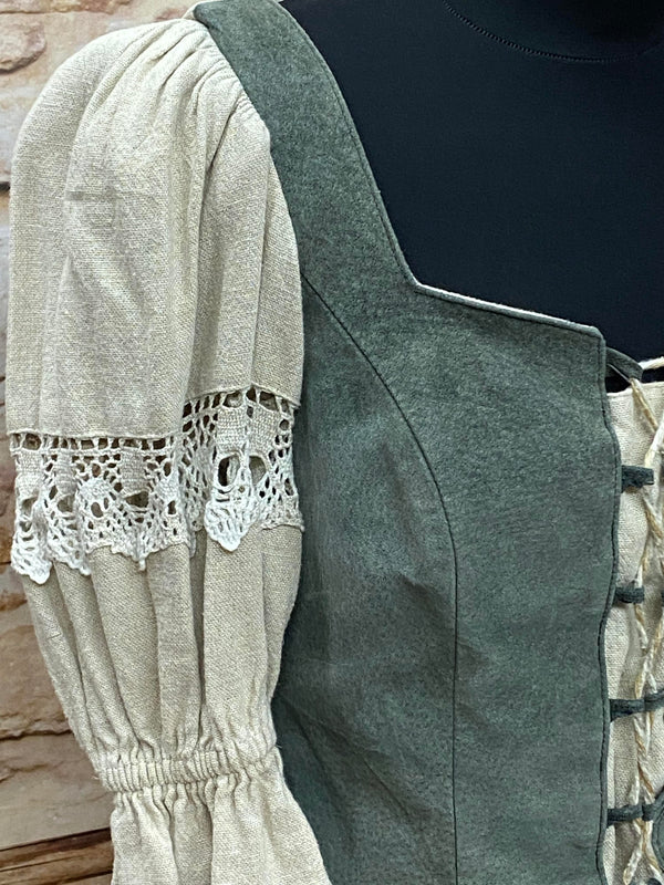 Vintage Trachtenbluse im Folklore-Stil - Größe 36