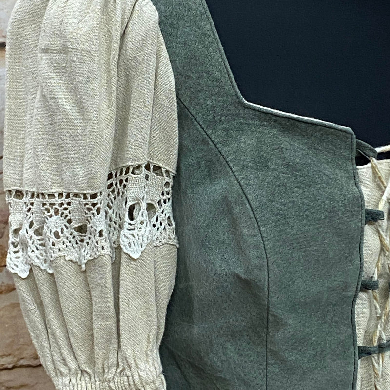 Vintage Trachtenbluse im Folklore-Stil - Größe 36