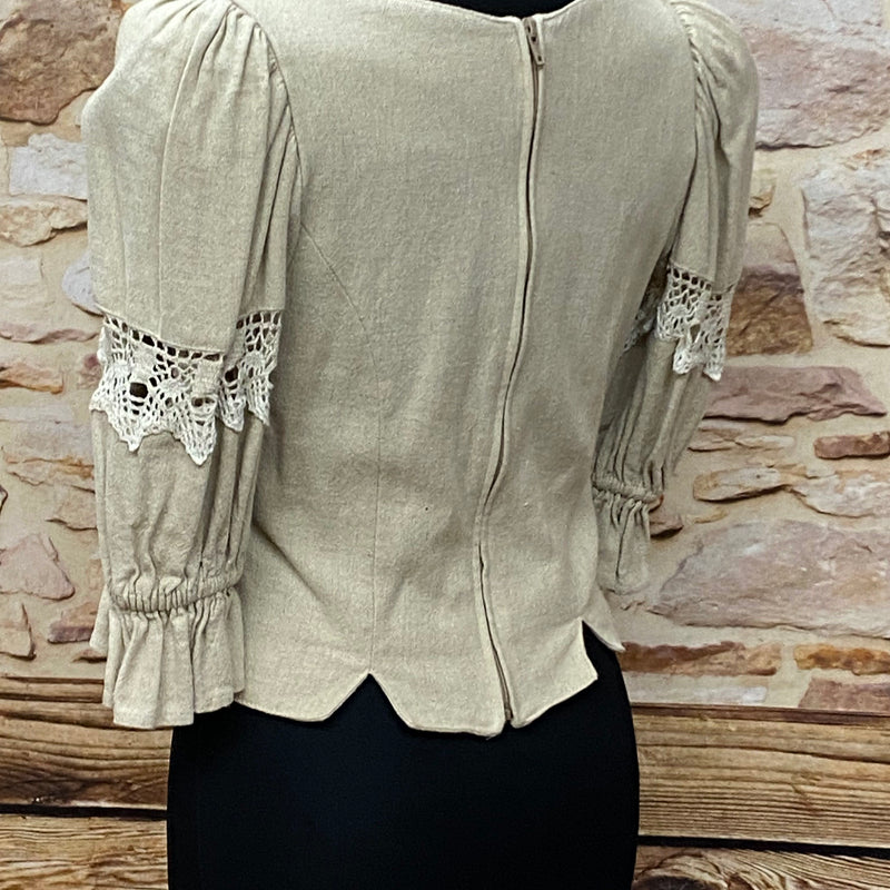 Vintage Trachtenbluse im Folklore-Stil - Größe 36