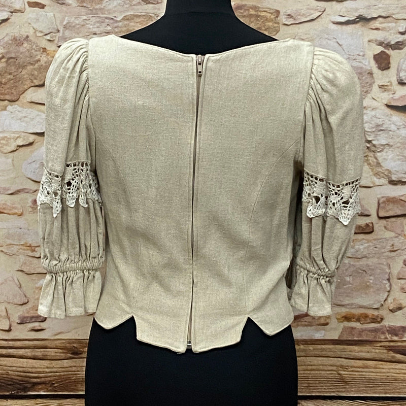 Vintage Trachtenbluse im Folklore-Stil - Größe 36
