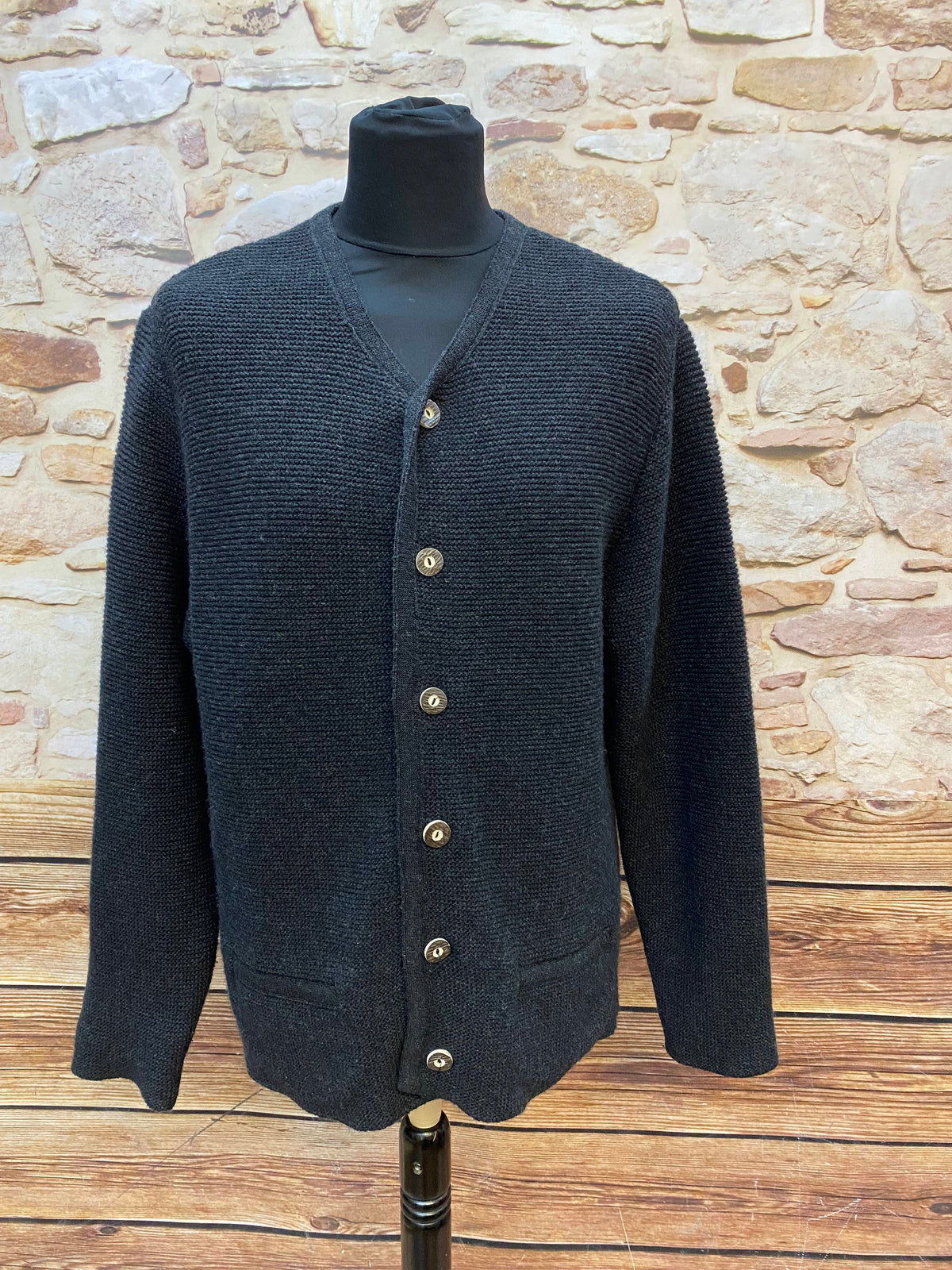 Vintage Strickjacke in Schwarz von Stockerpoint 