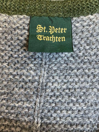 Trachten-Strickweste aus reiner Schurwolle in Grau, Gr.50