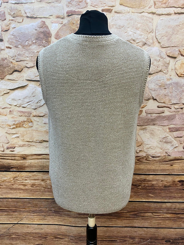 Herren Trachten-Strickweste in Beige, Gr.M