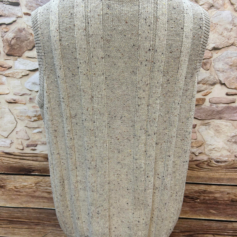 Strick-Trachtenweste Gr. 52 – Beige meliert