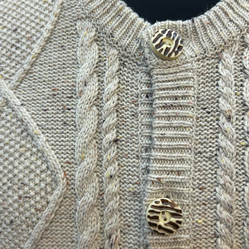 Strick-Trachtenweste Gr. 52 – Beige meliert