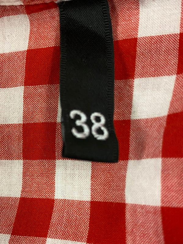 Vintage Trachtenbluse rot weiß kariert im Landhausstil Gr. 38, Ansicht 3