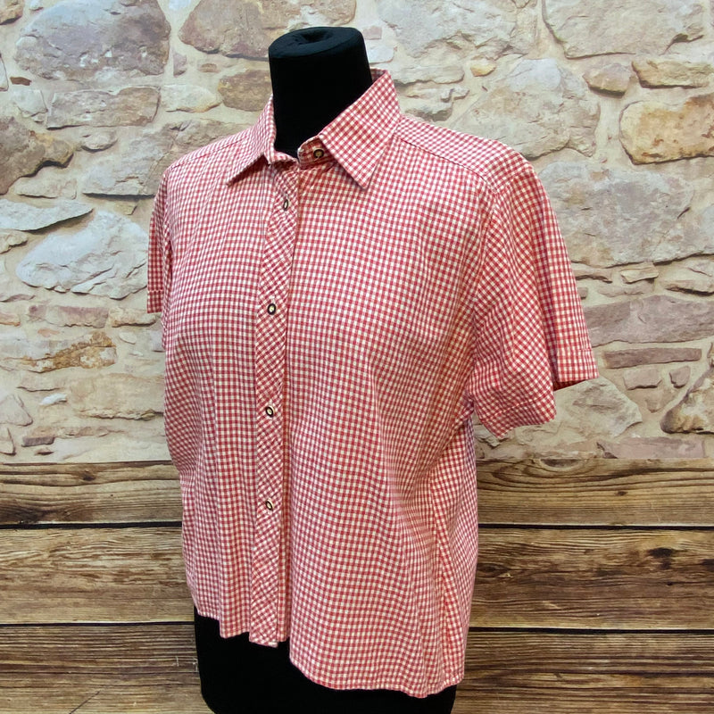  Kurzarm-Trachtenbluse aus 100% Baumwolle – Größe 42