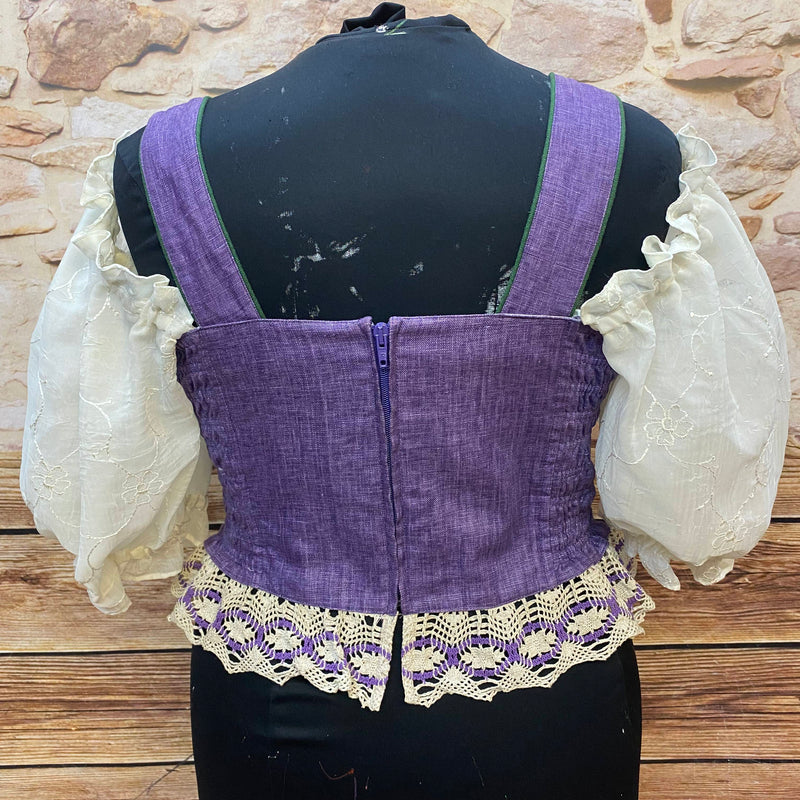 Damen Trachtenmieder – Lila/Creme, Größe 48