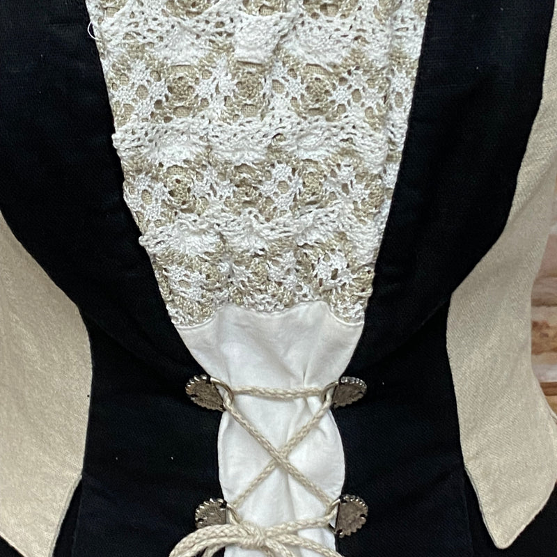 Damen Trachtenmieder von Landhaus – Schwarz/Beige, Größe 36