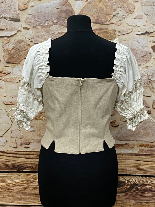 Damen Trachtenmieder von Landhaus – Schwarz/Beige, Größe 36
