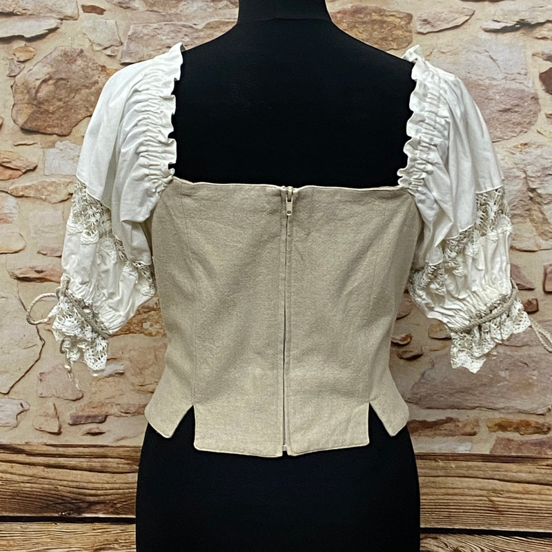 Damen Trachtenmieder von Landhaus – Schwarz/Beige, Größe 36