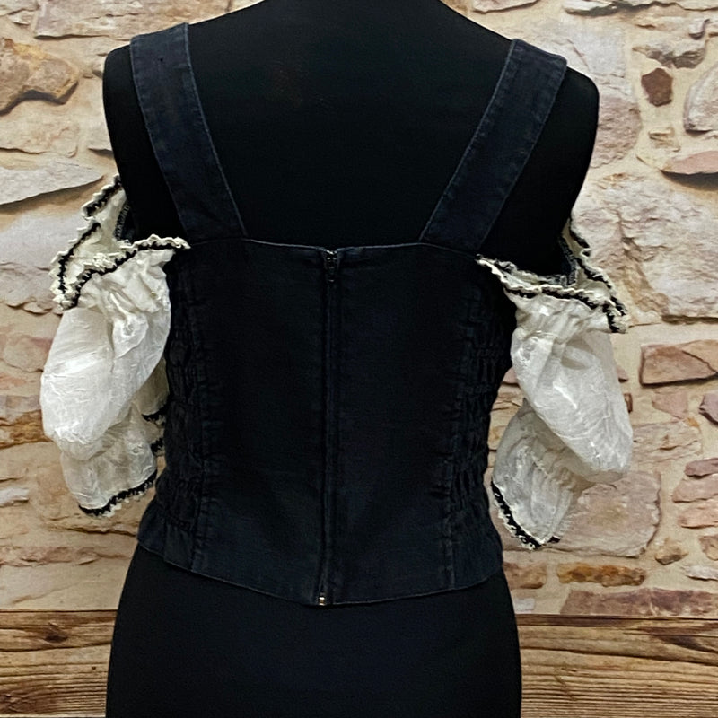 Damen Trachtenmieder von Siebenstein – Schwarz/Beige, Größe 36