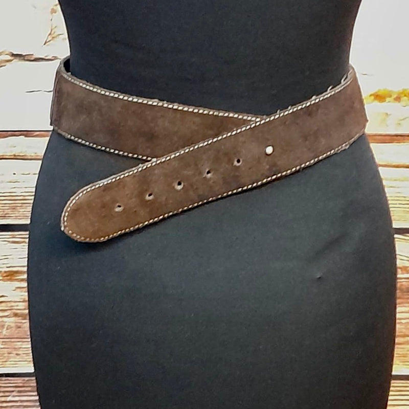 Brauner Vintage Trachtengürtel für Damen, Gr.M