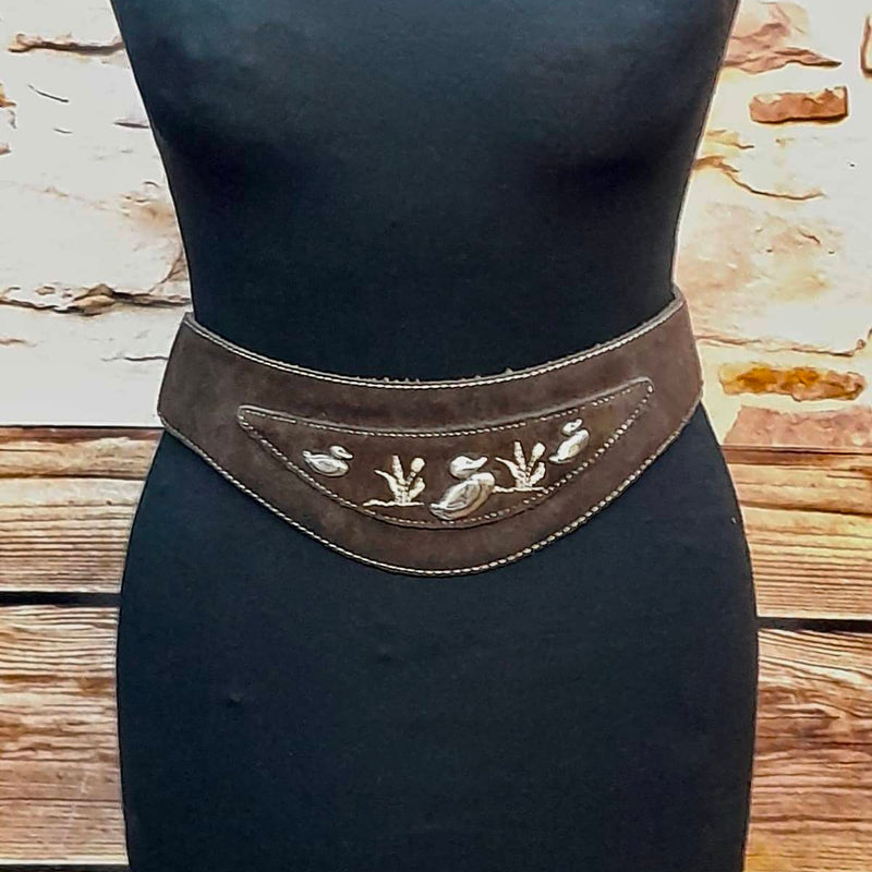 Brauner Vintage Trachtengürtel für Damen, Gr.M