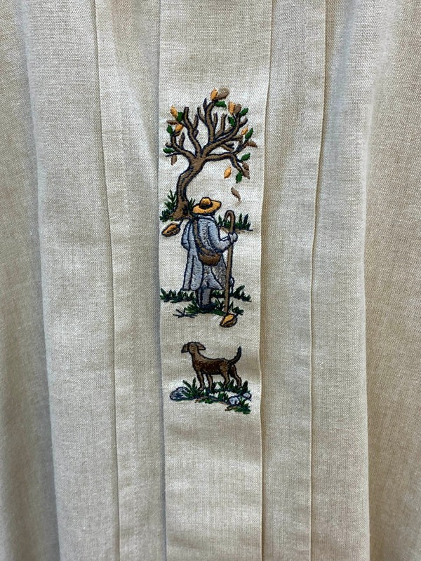 Vintage Trachtenhemd Herren mit Stickerei – Naturweiß – Gr. 39/M