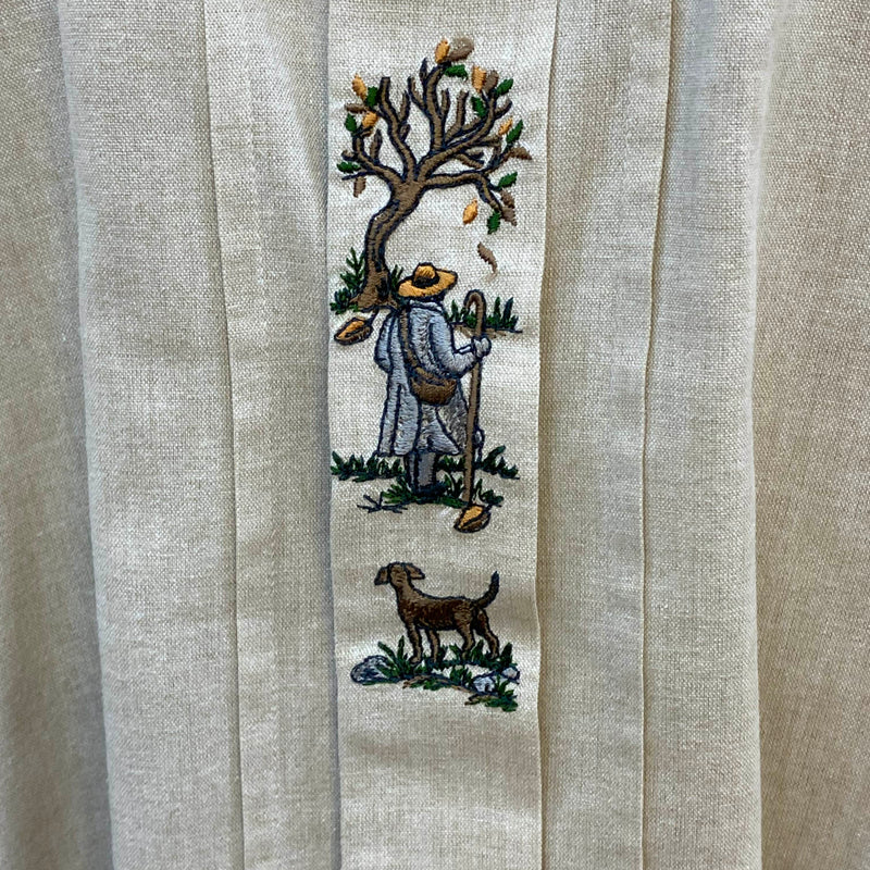 Vintage Trachtenhemd Herren mit Stickerei – Naturweiß – Gr. 39/M