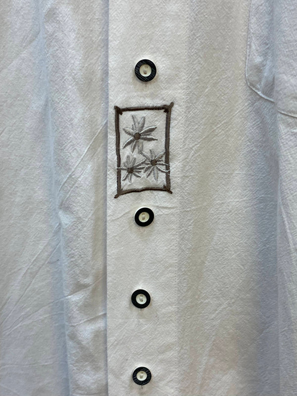 Vintage Trachtenhemd Herren – Weiß – Gr. 39/40