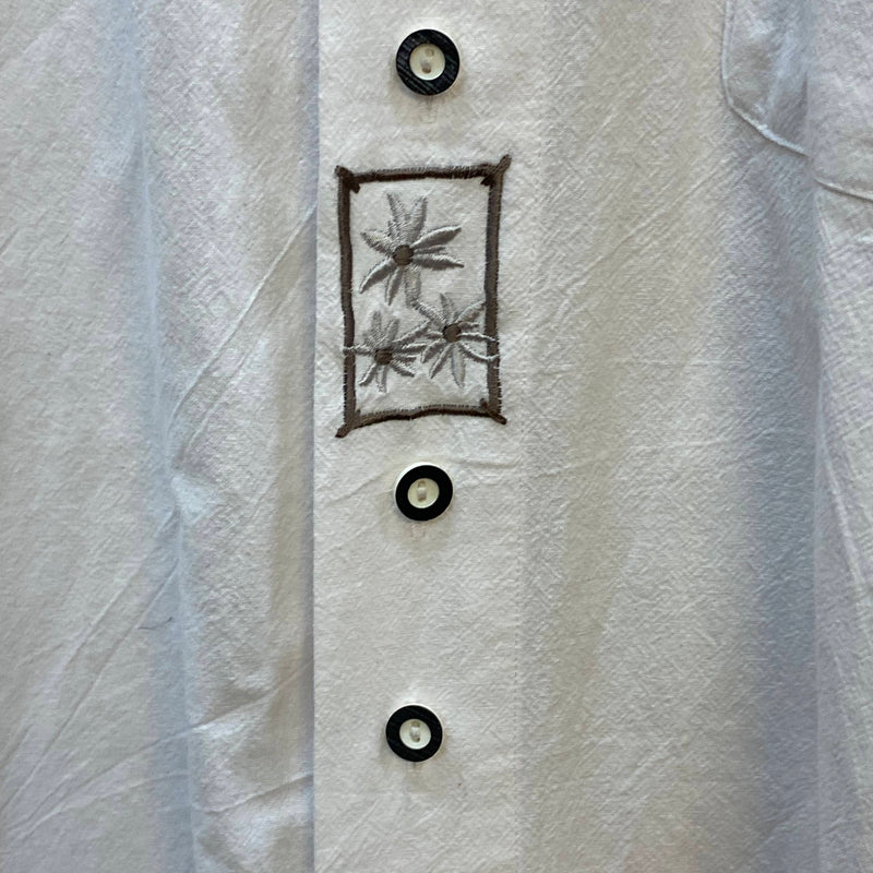 Vintage Trachtenhemd Herren – Weiß – Gr. 39/40