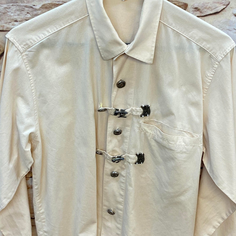 Vintage Trachtenhemd Herren – Cremeweiß – Gr. 37/38