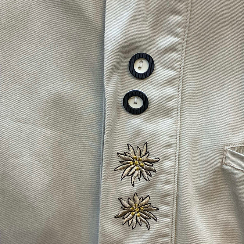 Vintage Trachtenhemd Herren – Hellbeige – Gr. 40