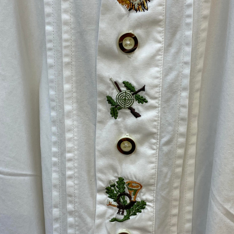 Vintage Trachtenhemd Herren – Weiß – Gr. 40