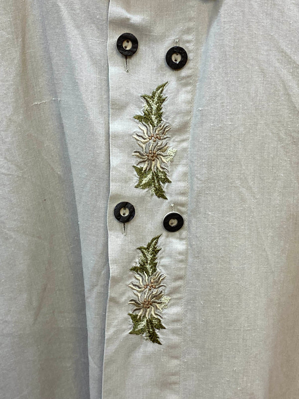 Vintage Trachtenhemd Herren – Beige – Gr. L 41/42