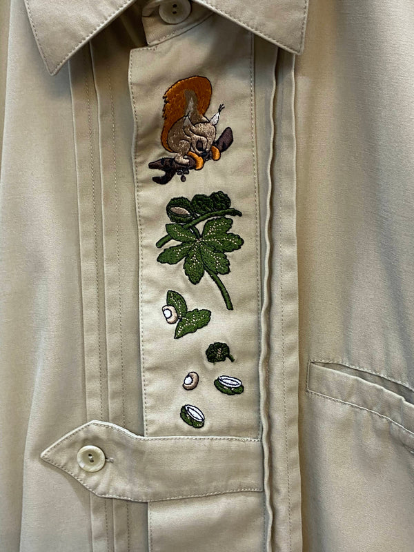 Vintage Trachtenhemd Herren – Beige – Gr. 42