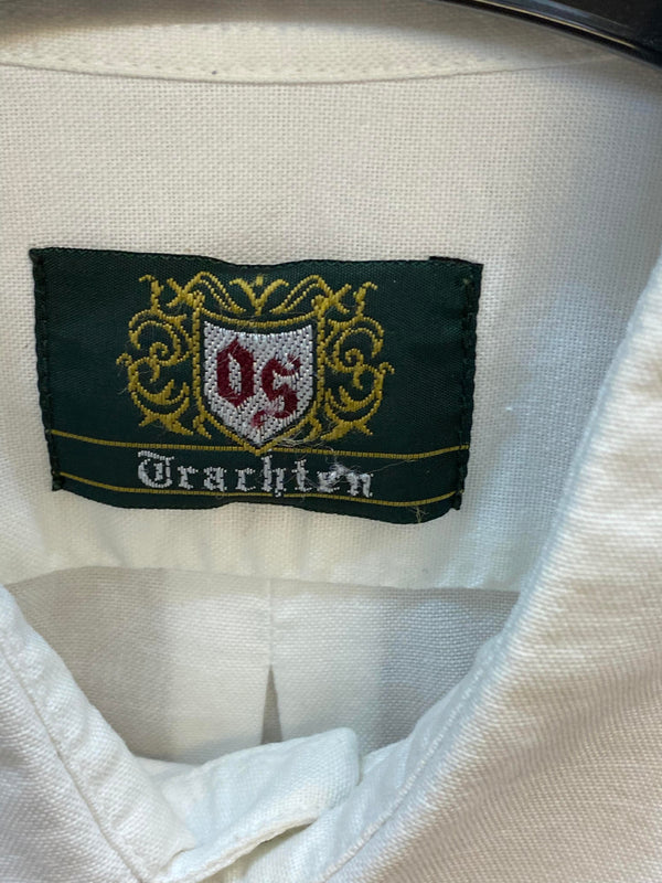 Vintage Trachtenhemd Herren – Weiß – Gr. 42