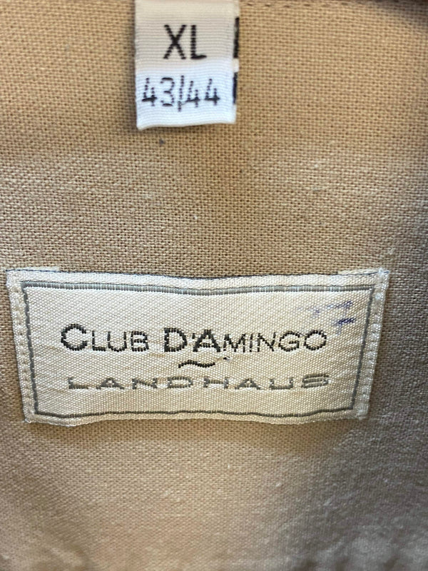 Vintage Trachtenhemd Herren Gr. 43/44 XL – hellgrün mit Edelweiß Stickerei