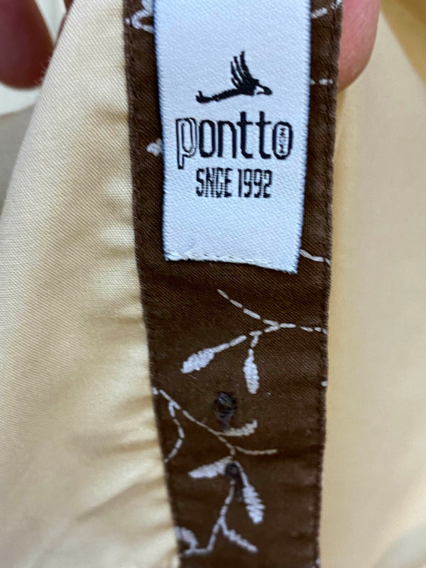 Vintage Hemd Herren Gr. 44 – hellbeige Slim Fit Baumwolle