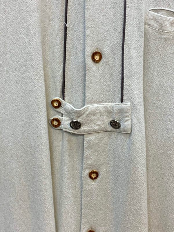 Vintage Trachtenhemd Creme Gr. 39 Herren
