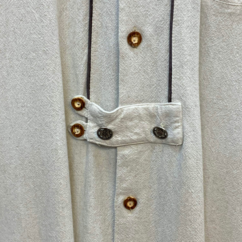 Vintage Trachtenhemd Creme Gr. 39 Herren