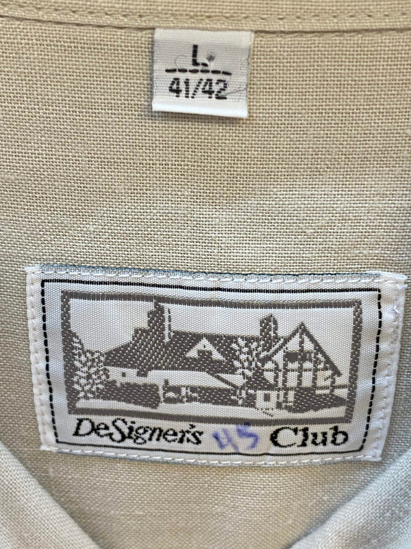 „Trachtenhemd De Signers Club in Beige mit Vogel und Fuchs Stickerei“