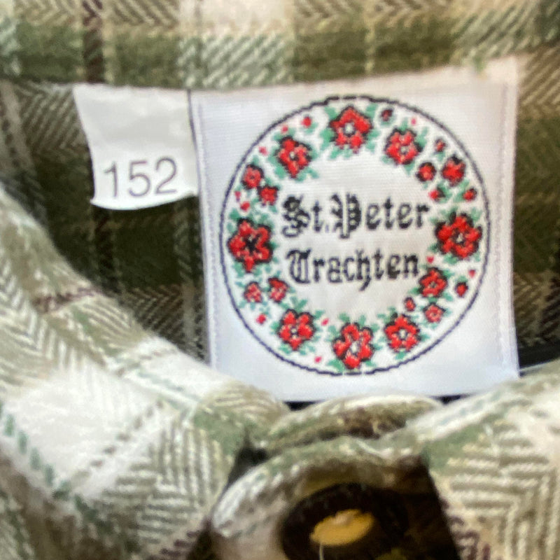 Trachtenhemd Jungen – kariert in Grün | St. Peter Trachten | Gr. 152